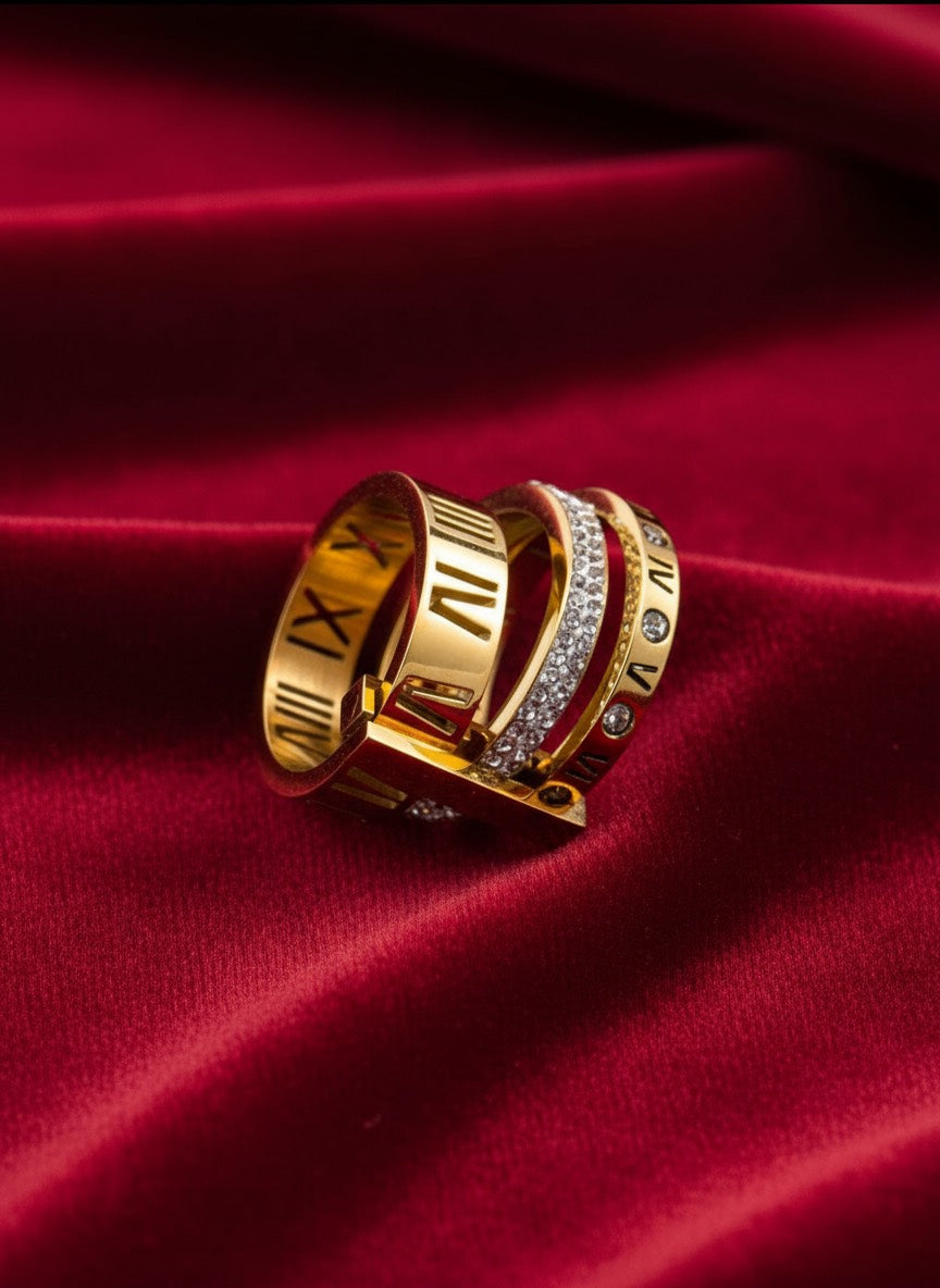 Roman Numeral Ring Set